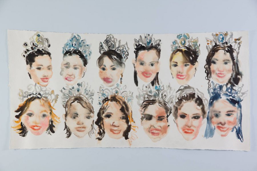 Tawan Wattuya / タワン・ワトゥヤ Miss Thailand 4 2015 Watercolor on paper ©Tawan Wattuya Courtesy of nca nichido contemporary art